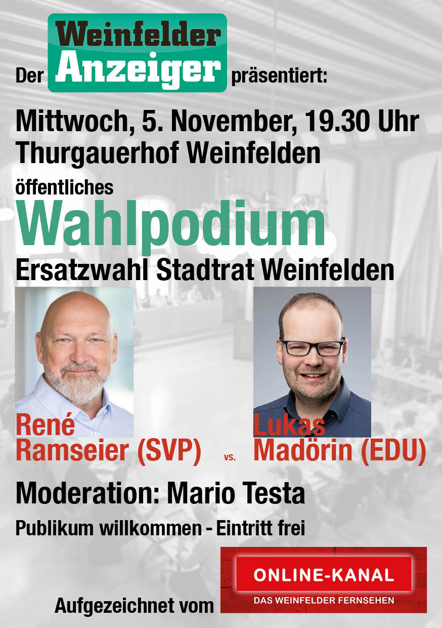 Podium Ersatzwahl Stadtrat Weinfelden